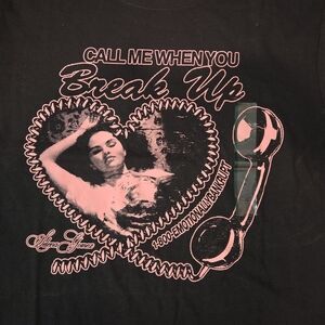 Selena Gomez “Call Me When You Break Up” Graphic Tee NWT Black Size M